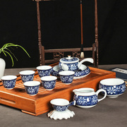 景德镇高档骨瓷描金功夫茶具套装中式简约青花陶瓷茶道小号泡茶杯
