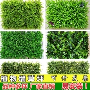 仿真植物墙绿植草坪人造草皮塑料假草坪背景花墙绿色壁挂尤加利