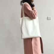 空白纯色帆布包环保布袋单肩包清新时尚女书包购物袋女包