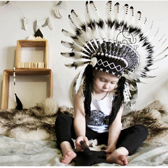 ins印第安酋长羽毛头饰儿童拍摄道具帽子头饰派对装饰拍照