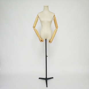 铸铁三角底座 麻布包布服装半身展示架女装店橱窗模特架道具