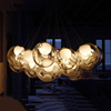 北欧创意时尚吊灯/餐厅卧室别墅工程吊灯人工吹制玻璃双球吊灯3头