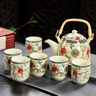 提梁壶茶具套装家用过滤陶瓷茶壶茶杯整套公司庆开业送礼佳品