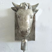 猪头牛头羊壁挂装饰品墙壁，动物壁饰风水家居饰品，创意树脂铃铛挂件