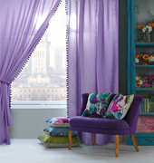 撒金纱紫罗兰外贸客厅卧室窗纱，精致优雅垂感好美国原单可