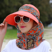 户外防晒紫外线透气面罩女遮脸口罩夏季骑电动车护脸护颈太阳帽
