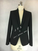 JFS原创一粒扣青果领套装白领气质职业装修身小西装长袖外套