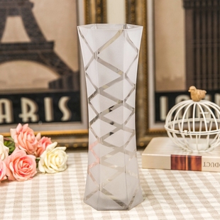 巴洛克现代简约透明玻璃花瓶水培花器 客厅百合富贵竹插花花瓶