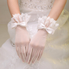 2023秋冬季蕾丝花边新娘，白色红色婚纱，礼服结婚短款手套女韩式