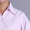 春秋款粉色衬衫女职业装工服工装短袖棉白衬衫斜纹V领收腰长袖