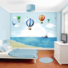 床头大型壁画儿童房间汽球电视背景墙纸无缝无纺布卡通地中海壁纸