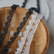 f892黑白色水溶刺绣蕾丝服装，花边辅料布艺，花边项链蕾丝宽1cm