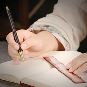 黑檀木中性笔水笔尺子 创意文具商务定制刻字 红木直尺签字笔