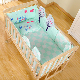 实木婴儿床环保无漆 宝宝床童床新生儿摇篮床 可推可变书桌可侧翻
