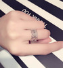 日韩流行镂空花朵戒指，女欧美简约复古开口指环潮人银色个性戒子