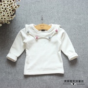 2021秋冬装韩版女童装1-2-3岁宝宝婴儿T恤加绒加厚纯棉打底衫