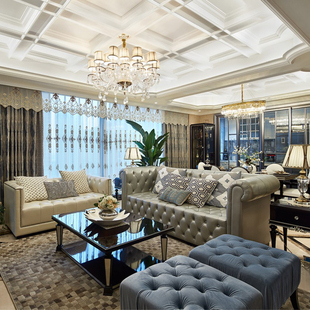 欧式新古典客厅沙发组合简欧三人双人美式沙发样板房别墅家具定制