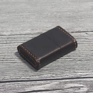 zippo皮套包裹保护套打火机皮套手工缝制头层纯牛皮真皮套油蜡皮