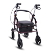 定制铝合金老人助行车可推可坐老年推椅四轮轻便可折叠老人购物车