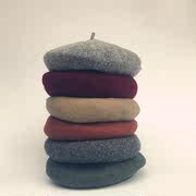 日本款羊毛呢，立体形状贝蕾帽蘑菇帽子女，秋冬天画家帽韩版
