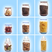 乐美雅密封罐玻璃透明储物罐子防潮奶粉罐食品五谷杂粮茶叶储存罐