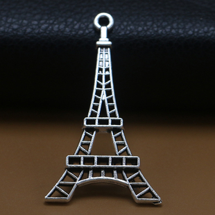 diy饰品配件 古银色平面巴黎埃菲尔铁塔吊坠挂件 合金铁塔装饰品