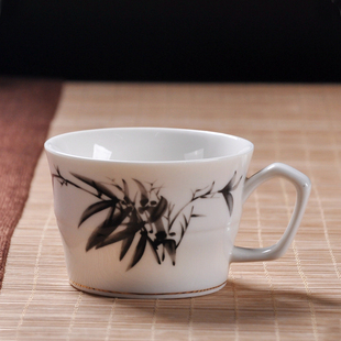 陶瓷有耳茶办公喝茶杯，品茗杯带柄小紫砂茶杯，陶瓷功夫茶杯子小水杯