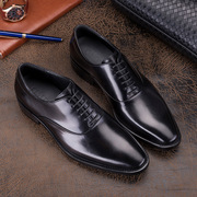 意大利英伦绅士男皮鞋潮流，小牛皮尖头商务，正装男鞋透气时尚牛津鞋
