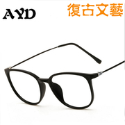 2017韩版超轻塑钢复古眼镜框，潮流圆形细框平光镜，大框近视眼镜架