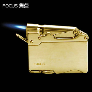 FOCUS焦点打火机单直冲气体防风蓝色火焰个性创意刻字定制 