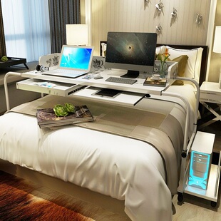 家用创意懒人可调节移动伸缩欧式笔记本台式双人跨床无缝电脑桌子