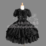 风度COS Lolita洛丽塔洋装 黑色连身短裙 360度裙摆 送裙撑