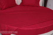 定制纯色圆床床笠四件套床品婚庆大红床单多件套主题酒店尺寸