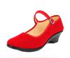 老北京布鞋女鞋平绒软底，红色舞蹈跳舞鞋，礼仪鞋平跟单鞋