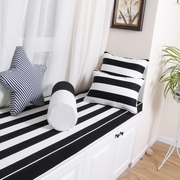 订制黑白条纹现代简约飘窗垫海绵窗台，垫榻榻米卧室垫卡坐垫