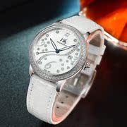 上海手表机械全自动女士手表皮带防水女表镶钻时尚简约表