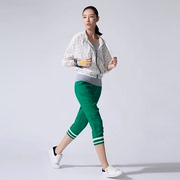 方寸创意原创设计夏季薄款休闲七分裤罗纹脚口时尚绿色铅笔裤女