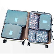 旅行收纳袋衣物分装旅游用品行李箱整理袋带网套装出差防水6件套