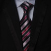 出口外贸原单男士正装，商务真丝桑蚕丝粉色，条纹领带studiocoletti