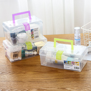 透明塑料收纳箱多功能手提杂物零食储物箱玩具衣物小收纳盒
