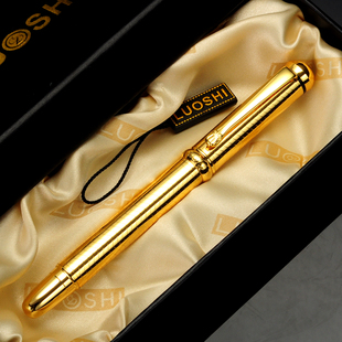 罗氏铜钢笔吸墨办公练字钢笔男女生日礼盒装学生用铱金笔碳素墨水