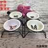 萌兽猫碗狗碗架防滑猫盆狗盆宠物碗陶瓷，用品狗狗单碗高架食水粮碗