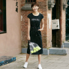 乔妮塔品牌女装2024夏季韩版短袖修身简约ol气质连衣裙中长款