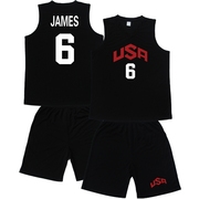 usa美国梦十梦之队球衣詹姆斯6号篮球服套装，加肥大码儿童号