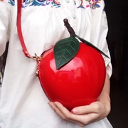 化妆包女潮个性创意设计小苹果定型款单肩斜挎包零钱手机包