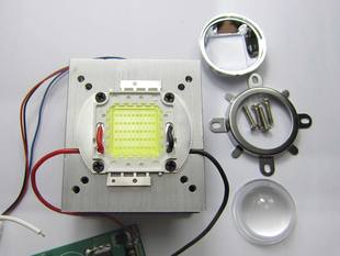 铜芯导热50W大功率LED灯CPU风扇散热器60度聚光透镜可70W不含灯珠