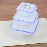 塑料正方形保鲜盒微波炉，耐高温饭盒密封盒冰箱冷冻厨房干货收纳盒
