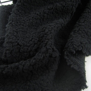 服装纯黑色加厚泡泡羊羔绒布料子里面料通用超柔软舒服
