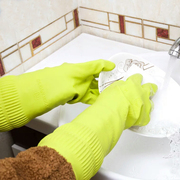 克林莱橡胶手套家务清洁厨房洗碗洗衣服防水天然乳胶加厚 3双装