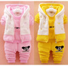 女童装冬装三件套装儿童男宝宝衣服冬天加绒加厚1岁半2周岁3到4-5